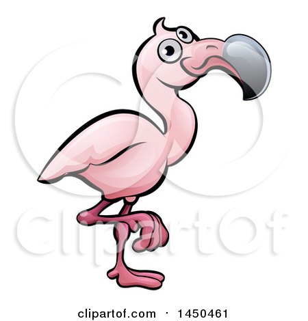 Clipart Graphic of a Cartoon Flamingo - Royalty Free Vector Illustration by AtStockIllustration