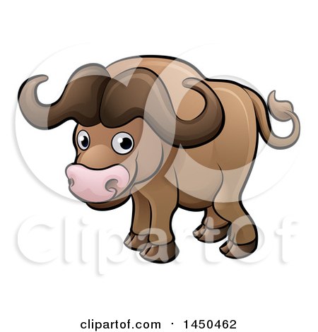 Clipart Graphic of a Cartoon African Buffalo - Royalty Free Vector Illustration by AtStockIllustration