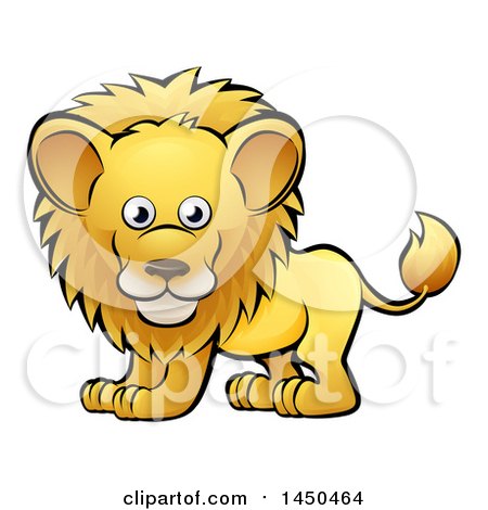 Clipart Graphic of a Cartoon Happy Male Lion - Royalty Free Vector Illustration by AtStockIllustration
