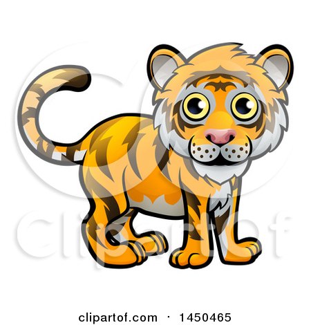 Clipart Graphic of a Cartoon Tiger - Royalty Free Vector Illustration by AtStockIllustration