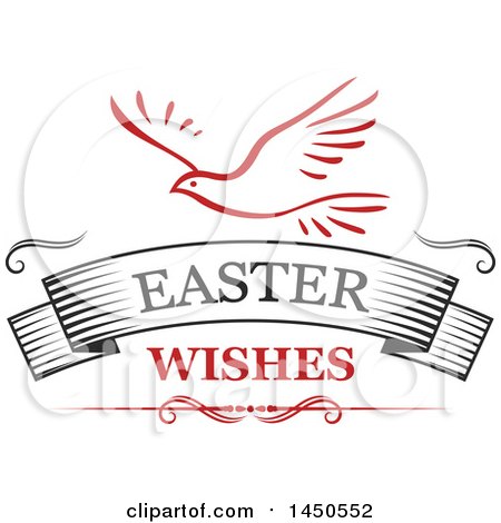 Clipart Graphic of a Dove and Easter Wishes Text - Royalty Free Vector Illustration by Vector Tradition SM