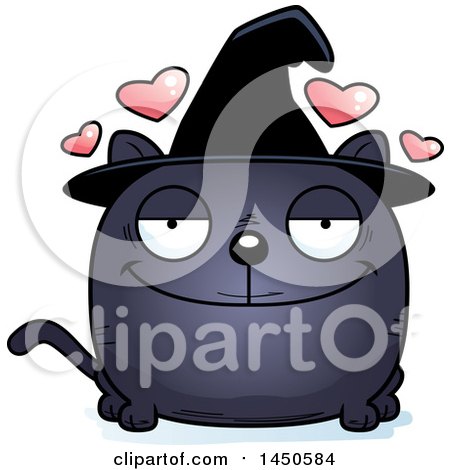 Clipart Graphic of a Cartoon Loving Witch Cat Character Mascot - Royalty Free Vector Illustration by Cory Thoman