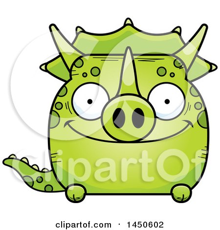 Clipart Graphic of a Cartoon Happy Triceratops Character Mascot - Royalty Free Vector Illustration by Cory Thoman