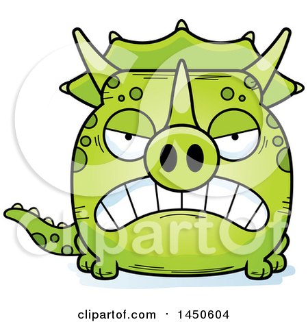 Clipart Graphic of a Cartoon Mad Triceratops Character Mascot - Royalty Free Vector Illustration by Cory Thoman