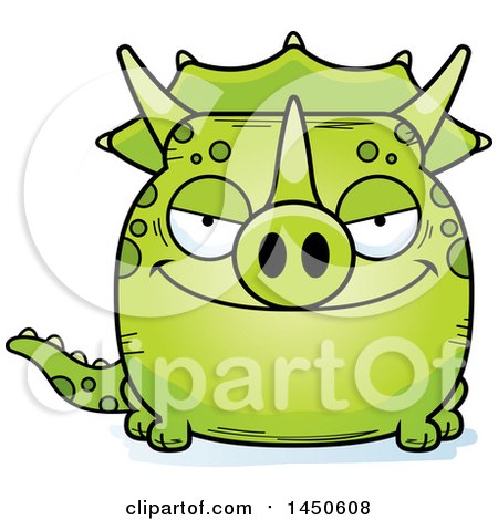 Clipart Graphic of a Cartoon Sly Triceratops Character Mascot - Royalty Free Vector Illustration by Cory Thoman
