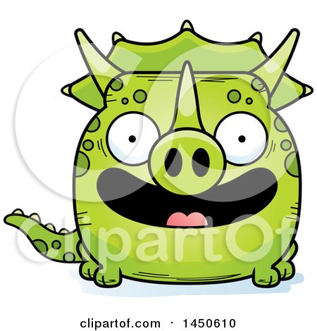 Clipart Graphic of a Cartoon Smiling Triceratops Character Mascot - Royalty Free Vector Illustration by Cory Thoman