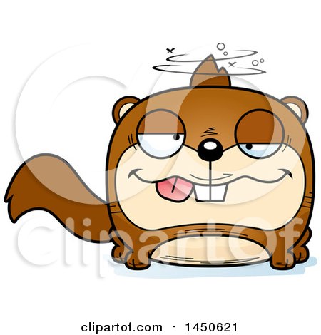 Clipart Graphic of a Cartoon Drunk Squirrel Character Mascot - Royalty Free Vector Illustration by Cory Thoman