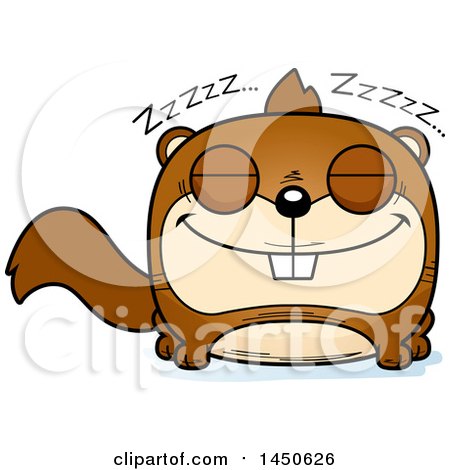 Clipart Graphic of a Cartoon Sleeping Squirrel Character Mascot - Royalty Free Vector Illustration by Cory Thoman