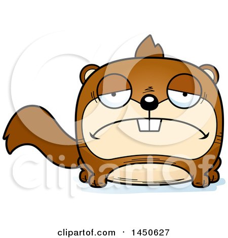 Clipart Graphic of a Cartoon Sad Squirrel Character Mascot - Royalty Free Vector Illustration by Cory Thoman
