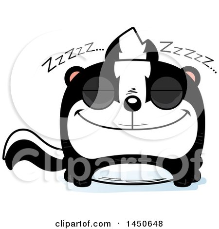 Clipart Graphic of a Cartoon Sleeping Skunk Character Mascot - Royalty Free Vector Illustration by Cory Thoman