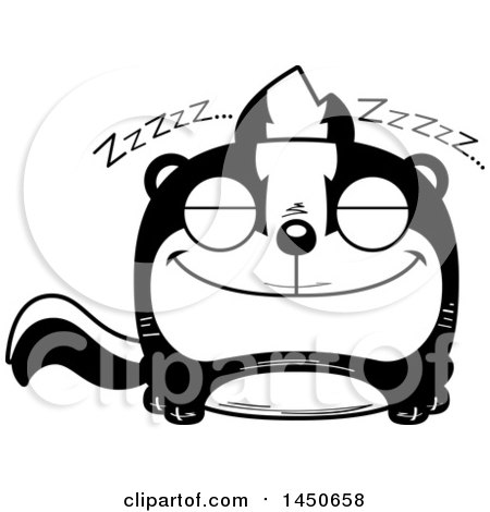 Clipart Graphic of a Cartoon Sleeping Skunk Character Mascot - Royalty Free Vector Illustration by Cory Thoman