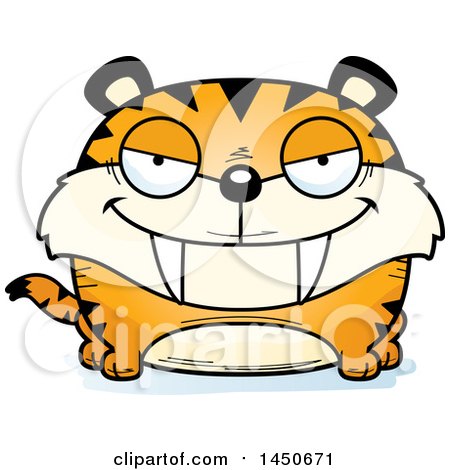 Clipart Graphic of a Cartoon Sly Saber Toothed Tiger Character Mascot - Royalty Free Vector Illustration by Cory Thoman