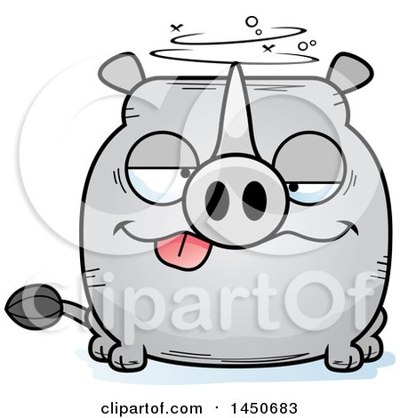Clipart Graphic of a Cartoon Drunk Rhinoceros Character Mascot - Royalty Free Vector Illustration by Cory Thoman