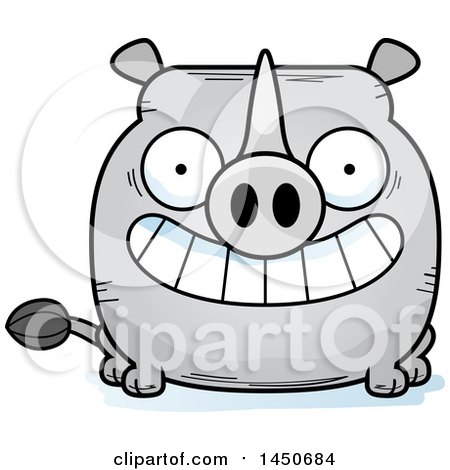 Clipart Graphic of a Cartoon Grinning Rhinoceros Character Mascot - Royalty Free Vector Illustration by Cory Thoman