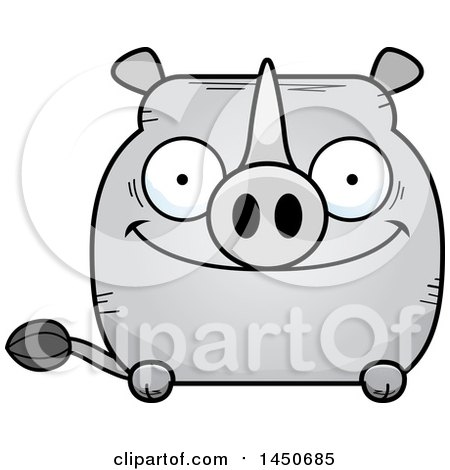 Clipart Graphic of a Cartoon Happy Rhinoceros Character Mascot - Royalty Free Vector Illustration by Cory Thoman