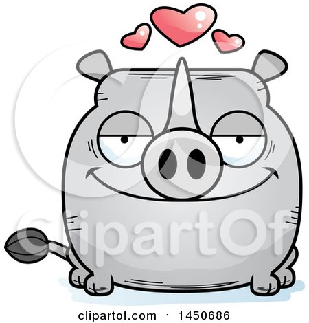 Clipart Graphic of a Cartoon Loving Rhinoceros Character Mascot - Royalty Free Vector Illustration by Cory Thoman