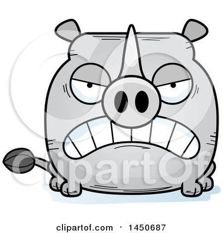 Clipart Graphic of a Cartoon Mad Rhinoceros Character Mascot - Royalty Free Vector Illustration by Cory Thoman