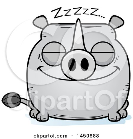 Clipart Graphic of a Cartoon Sleeping Rhinoceros Character Mascot - Royalty Free Vector Illustration by Cory Thoman