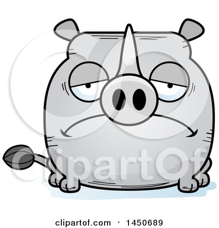 Clipart Graphic of a Cartoon Sad Rhinoceros Character Mascot - Royalty Free Vector Illustration by Cory Thoman