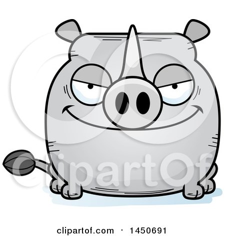 Clipart Graphic of a Cartoon Sly Rhinoceros Character Mascot - Royalty Free Vector Illustration by Cory Thoman