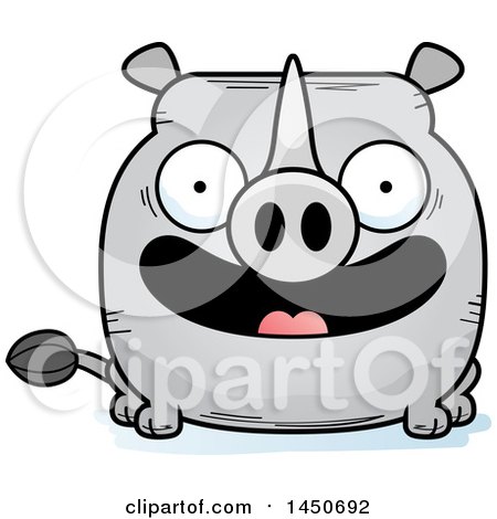 Clipart Graphic of a Cartoon Smiling Rhinoceros Character Mascot - Royalty Free Vector Illustration by Cory Thoman