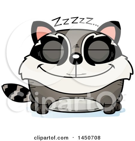 Clipart Graphic of a Cartoon Sleeping Raccoon Character Mascot - Royalty Free Vector Illustration by Cory Thoman