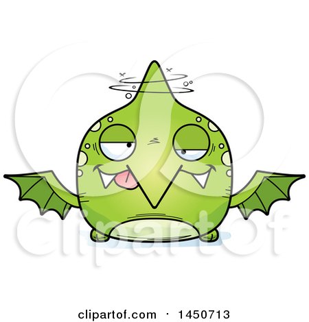 Clipart Graphic of a Cartoon Drunk Pterodactyl Character Mascot - Royalty Free Vector Illustration by Cory Thoman