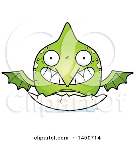 Clipart Graphic of a Cartoon Hatching Pterodactyl Character Mascot - Royalty Free Vector Illustration by Cory Thoman