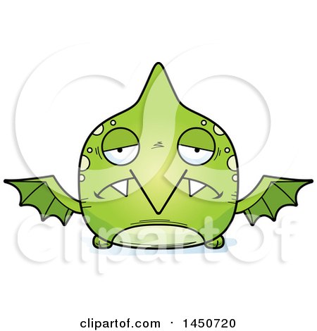Clipart Graphic of a Cartoon Sad Pterodactyl Character Mascot - Royalty Free Vector Illustration by Cory Thoman