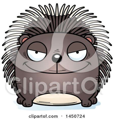 Clipart Graphic of a Cartoon Sly Porcupine Character Mascot - Royalty Free Vector Illustration by Cory Thoman