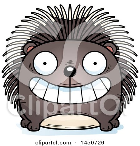 Clipart Graphic of a Cartoon Grinning Porcupine Character Mascot - Royalty Free Vector Illustration by Cory Thoman