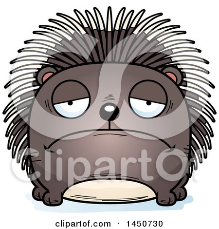 Clipart Graphic of a Cartoon Sad Porcupine Character Mascot - Royalty Free Vector Illustration by Cory Thoman