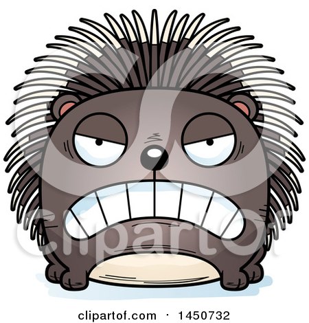 Clipart Graphic of a Cartoon Mad Porcupine Character Mascot - Royalty Free Vector Illustration by Cory Thoman