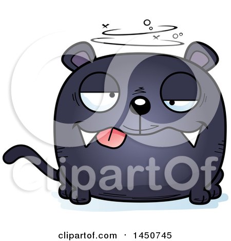 Clipart Graphic of a Cartoon Drunk Black Panther Character Mascot - Royalty Free Vector Illustration by Cory Thoman