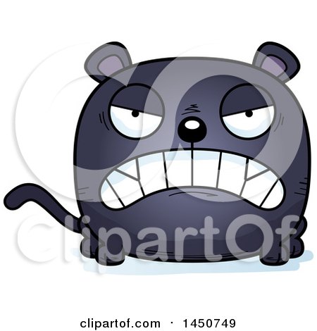 Clipart Graphic of a Cartoon Mad Black Panther Character Mascot - Royalty Free Vector Illustration by Cory Thoman