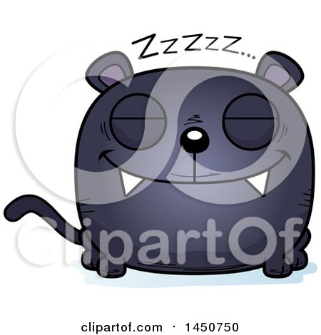 Clipart Graphic of a Cartoon Sleeping Black Panther Character Mascot - Royalty Free Vector Illustration by Cory Thoman