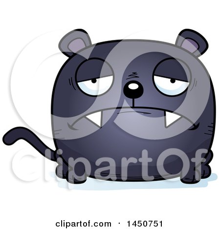 Clipart Graphic of a Cartoon Sad Black Panther Character Mascot - Royalty Free Vector Illustration by Cory Thoman