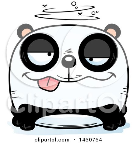 Clipart Graphic of a Cartoon Drunk Panda Character Mascot - Royalty Free Vector Illustration by Cory Thoman
