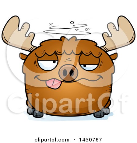 Clipart Graphic of a Cartoon Drunk Moose Character Mascot - Royalty Free Vector Illustration by Cory Thoman