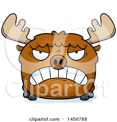Clipart Graphic of a Cartoon Mad Moose Character Mascot - Royalty Free Vector Illustration by Cory Thoman