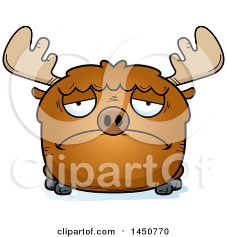 Clipart Graphic of a Cartoon Sad Moose Character Mascot - Royalty Free Vector Illustration by Cory Thoman