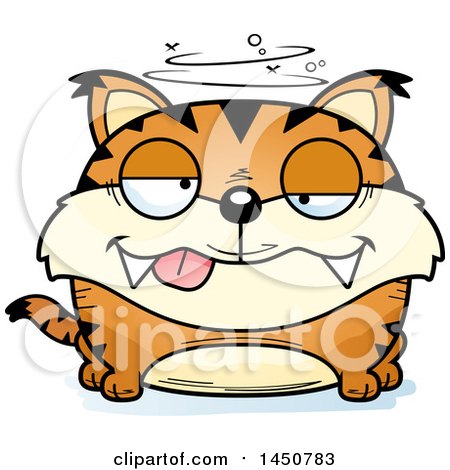 Clipart Graphic of a Cartoon Drunk Lynx Character Mascot - Royalty Free Vector Illustration by Cory Thoman