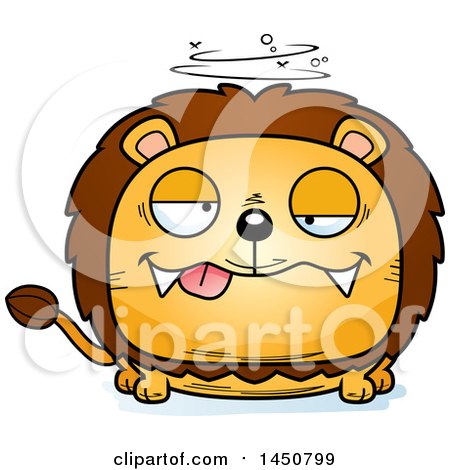 Clipart Graphic of a Cartoon Drunk Male Lion Character Mascot - Royalty Free Vector Illustration by Cory Thoman