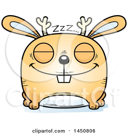 Clipart Graphic of a Cartoon Sleeping Jackalope Character Mascot - Royalty Free Vector Illustration by Cory Thoman