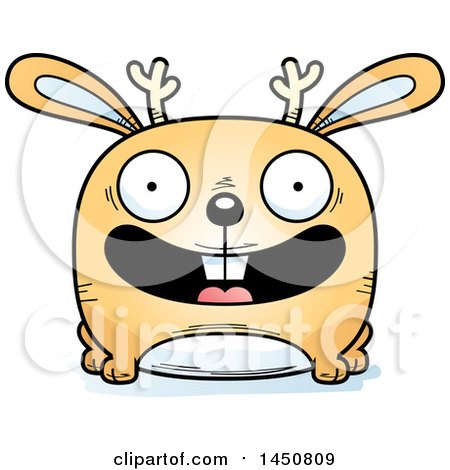 Clipart Graphic of a Cartoon Smiling Jackalope Character Mascot - Royalty Free Vector Illustration by Cory Thoman
