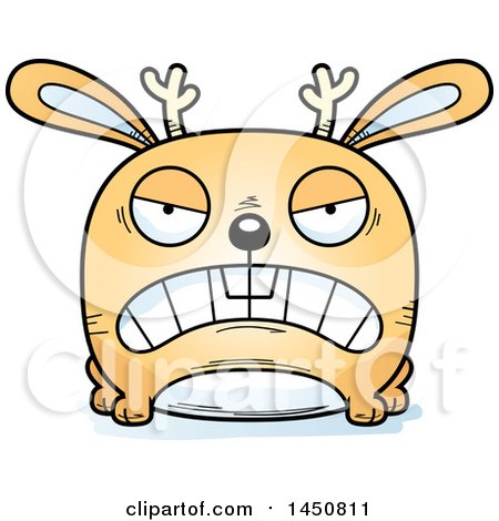 Clipart Graphic of a Cartoon Mad Jackalope Character Mascot - Royalty Free Vector Illustration by Cory Thoman