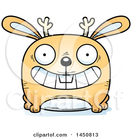 Clipart Graphic of a Cartoon Grinning Jackalope Character Mascot - Royalty Free Vector Illustration by Cory Thoman