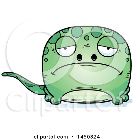 Clipart Graphic of a Cartoon Sad Gecko Character Mascot - Royalty Free Vector Illustration by Cory Thoman