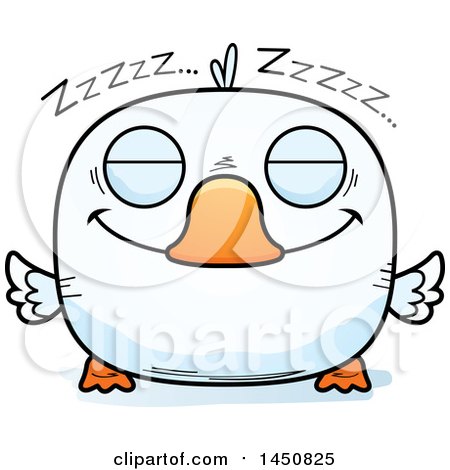 Clipart Graphic of a Cartoon Sleeping Duck Character Mascot - Royalty Free Vector Illustration by Cory Thoman