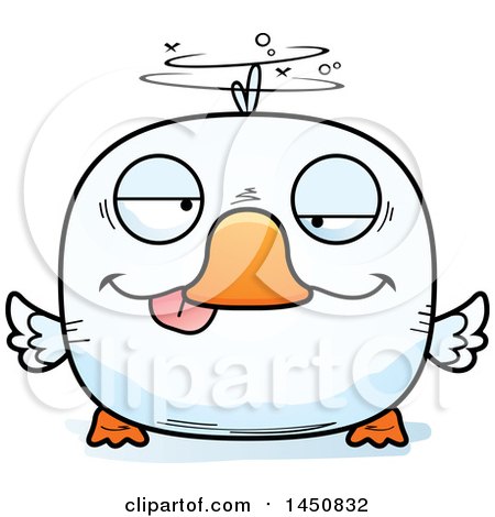 Clipart Graphic of a Cartoon Drunk Duck Character Mascot - Royalty Free Vector Illustration by Cory Thoman